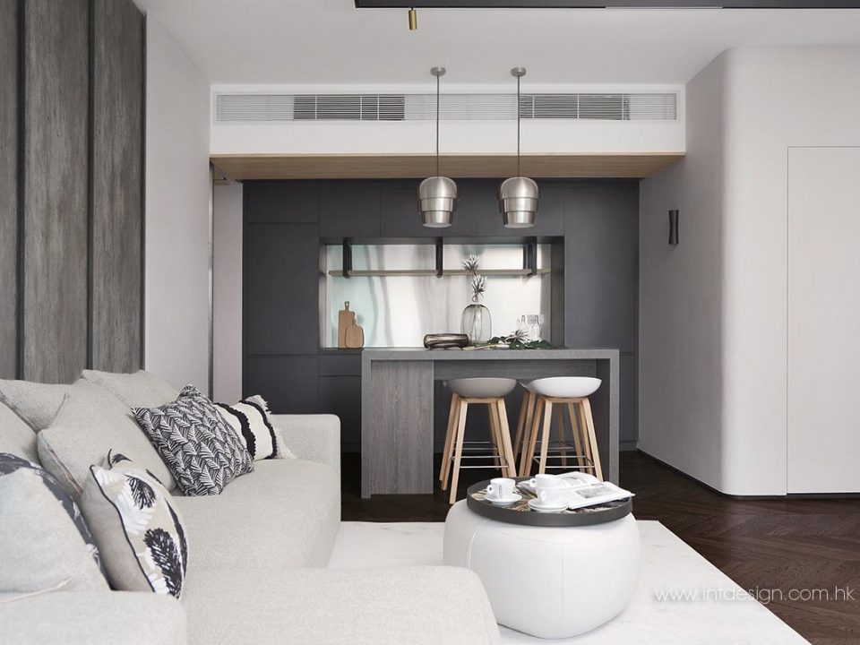 The Harbourside's Living Room and Pantry Interior Design